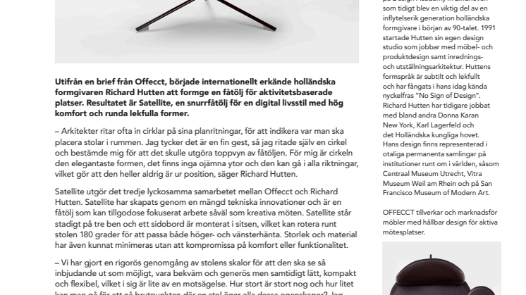 Satellite, en fåtölj av Richard Hutten