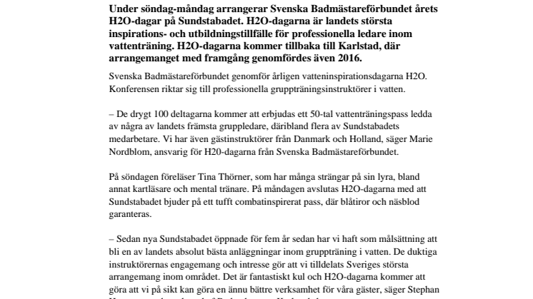 Sundstabadet redo för Sveriges största mötesplats för vattenträning 