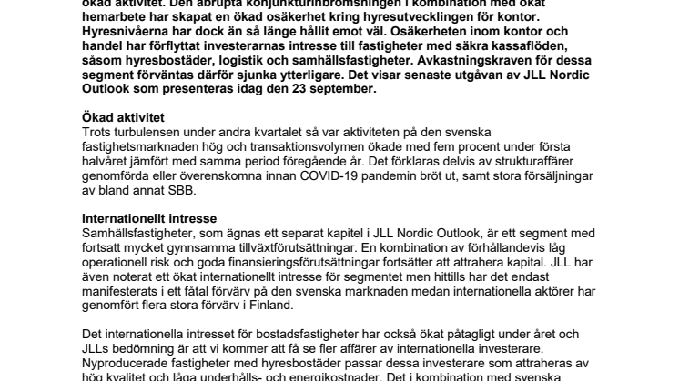 Rekordstor efterfrågan på fastigheter med säkra kassaflöden