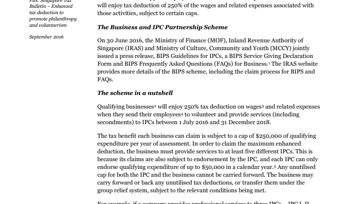 Enhanced tax deduction to promote philanthropy and volunteerism