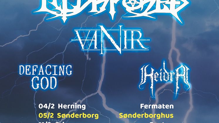 Den 26. februar opstiger Illdisposed, Vanir, Defacing God og Heidra fra helvede for at spidde Lille VEGA med skærende og brutale toner.