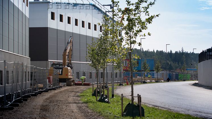 Bilden visar Albyberg, en expanderande företagspark i Haninge 