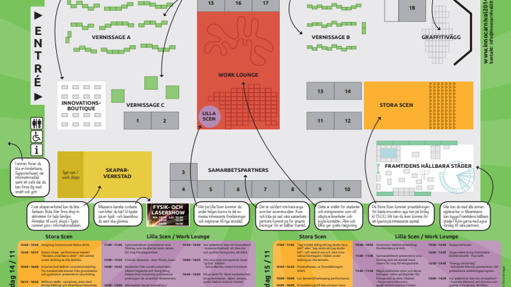 Karta över mässan och program InnoCarnival Skåne 2014