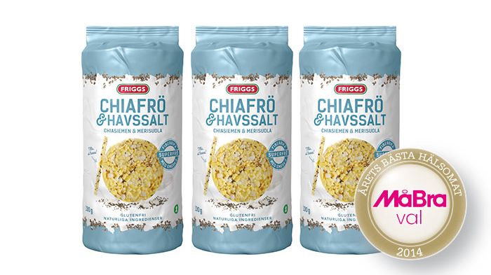 Friggs Riskakor med chiafrö och havssalt utsedd till Årets Bästa Hälsomat 2014