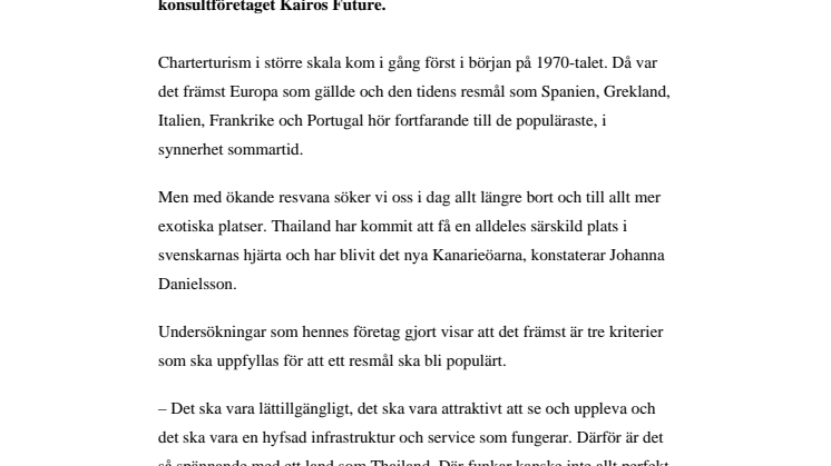 Resetrender – exotiska resmål blir hemmaplan för svenskar