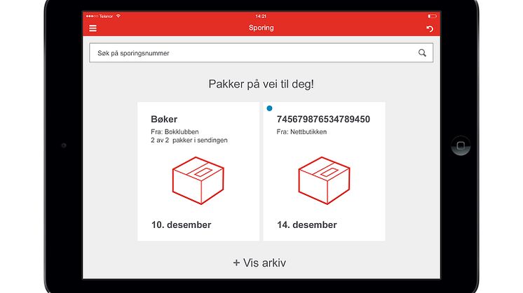 Postens sporingsapplikasjon