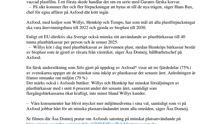 Mindre plast och ökad hållbarhet