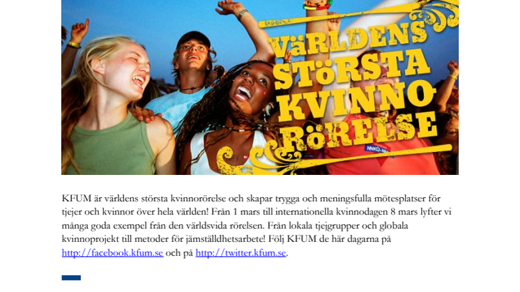 KFUM lyfter lokala tjejgrupper,  globala kvinnoprojekt och metoder för jämställdhetsarbete!