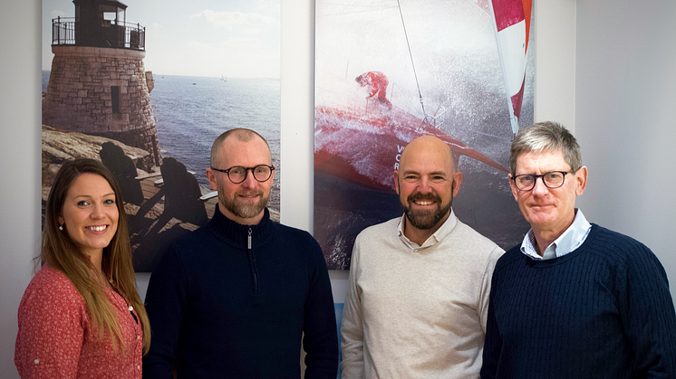 Trendmark går in som partner till GKSS Match Cup Sweden. På bilden: Madelene Gimlegård -Create Agency, Tomas Frydebo -Trendmark, Patrik Malmer -Create Agency & Philip Ericsson -Trendmark.