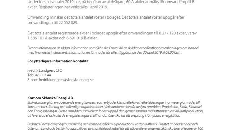 Omvandling av aktier