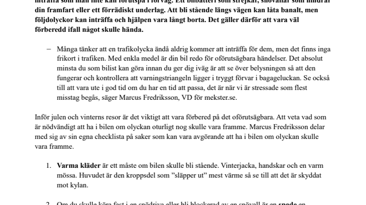 Flest bilolyckor sker dagarna innan jul – Så skyddar du dig!