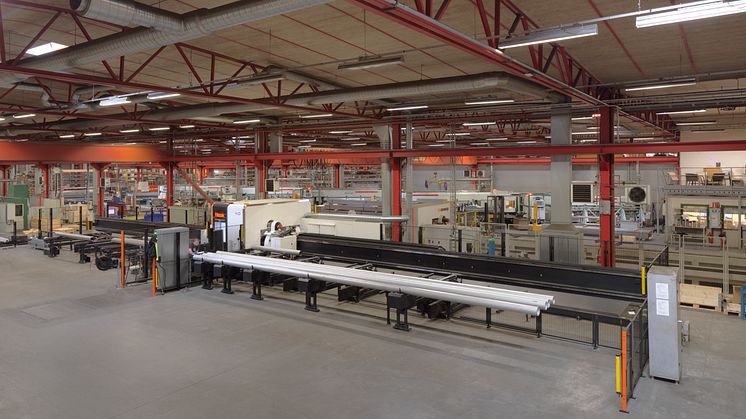 Rörlaser Mazak Fabri Gear 400 3D med integrerad gängningsfunktion.