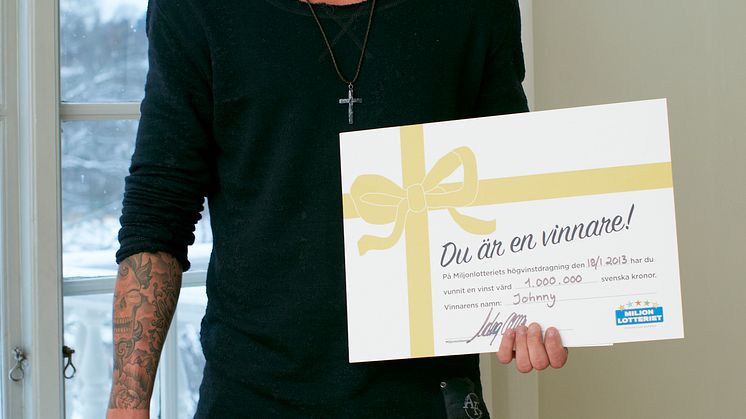 Johnny från Lödöse vann 1 miljon på lott från Miljonlotteriet!