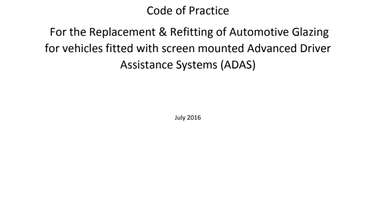 ADAS Glazing Code of Practice