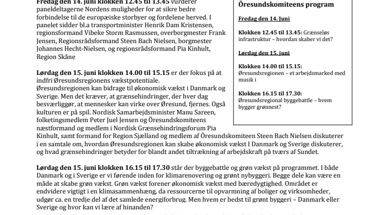 Fremtidens Øresundsregion - vejen til vækst eller Udkantseuropa?