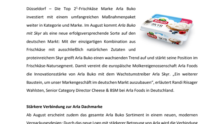 Arla Buko führt Wachstumsinitiative fort 
