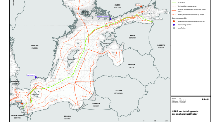 Nord Stream 2 kort alternativ rute - Total