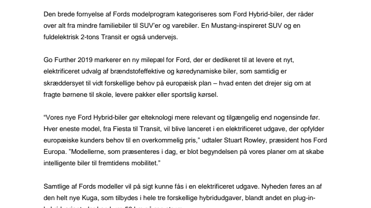 Ford lader op til fremtiden ved Go Further 2019