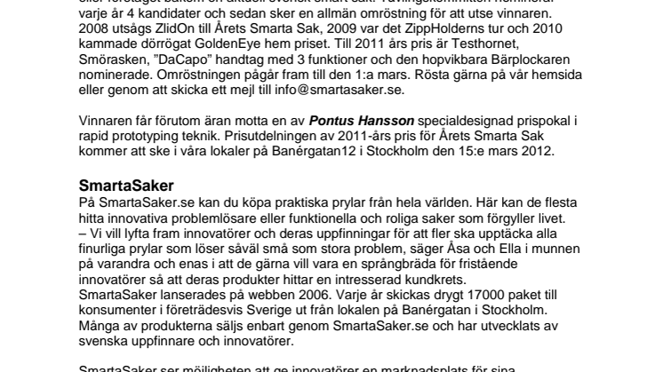 Årets Smarta Sak 2011