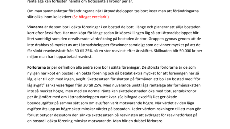 Okänd skatteförändring ger tusentals överraskade vinnare och förlorare när beskattningen i oäkta föreningar ändras vid kommande årsskifte 2015 / 2016