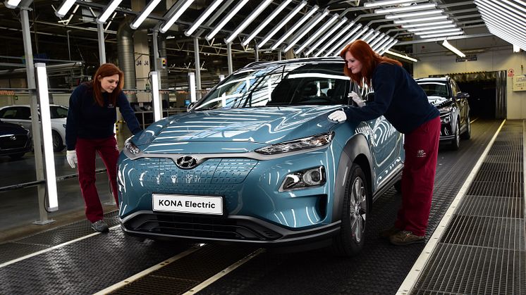 KONA electric skal fra mars 2020 også produseres i Europa. Foto: Hyundai