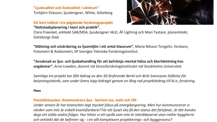 Program Ljusdagen 2015