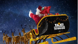 Taxi Stockholms jultomte är äntligen tillbaka