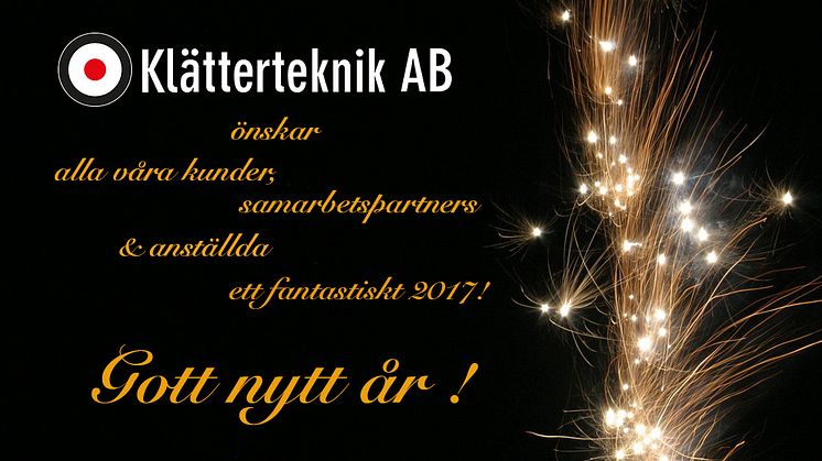 Klätterteknik AB önskar er alla ett gott nytt 2017!