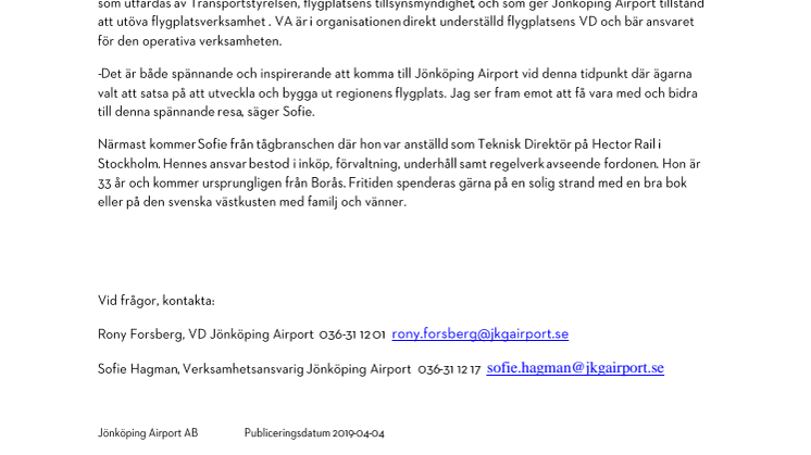 Hon är ny Verksamhetsansvarig för flygplatsen