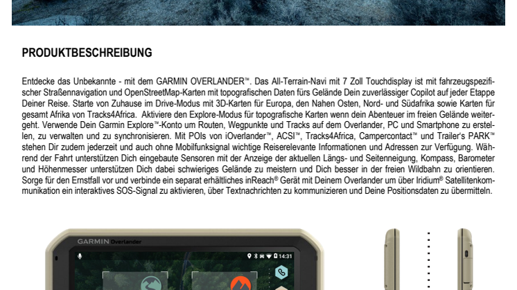 Datenblatt Garmin Overlander