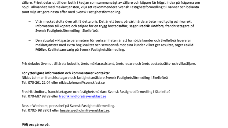 Nöjdast kunder i Skellefteå