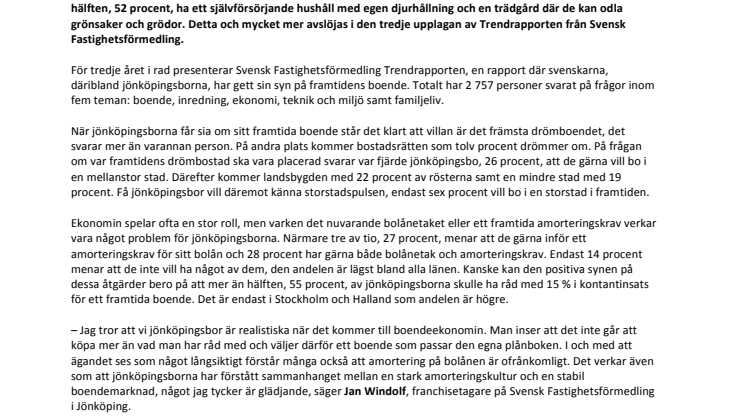 Trendrapporten 2014: Jönköpingsborna drömmer om självförsörjande hushåll och urban gardening