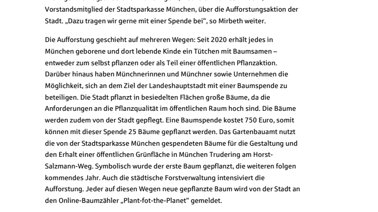 Mehr Bäume für München