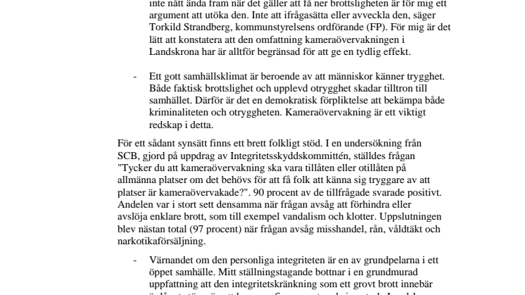 BRÅ-utvärdering av kameraövervakning i Landskrona presenterad