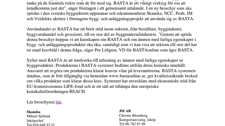 Byggbolag uppmanar till byggande utan farliga ämnen 