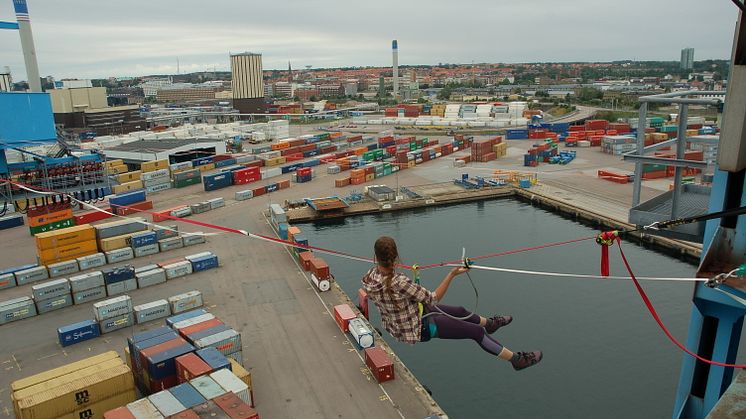 Slackline Helsingborgs Hamn