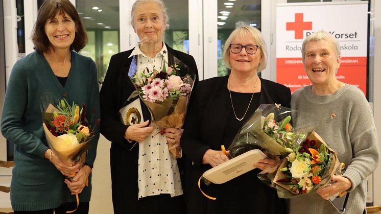 Florence Nightingale-belönade sjuksköterskorna Katarina, Öberg, Maud Amrén, Ingrid Andersson och Lena Netjaeff berättade om sina uppdrag för Röda Korset världen runt.