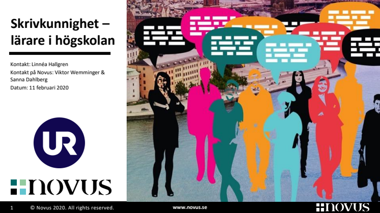 UR:s Novus-undersökning: Skrivkunnighet – lärare i högskolan