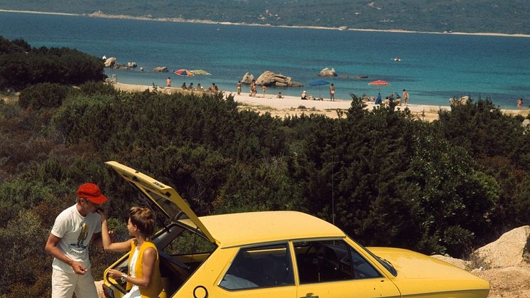 Audi 50 under lanceringen i sommeren 1974