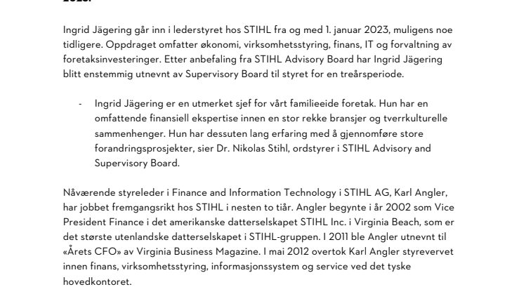 INGRID JÄGERING BLIR NY CFO I STIHL – LIKESTILT STYRE FRA 2023 .pdf