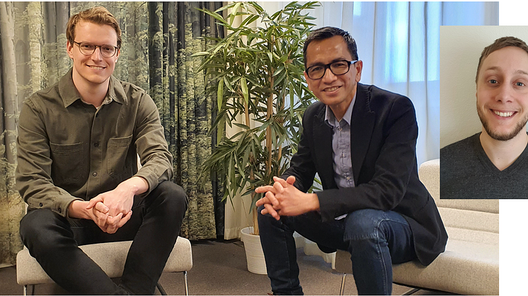 Från vänster: Nyrekryterade Karl Larsson tillsammans med vd Cuong Nguyen. Infälld: Björn Ohlsson. Foto: Structor