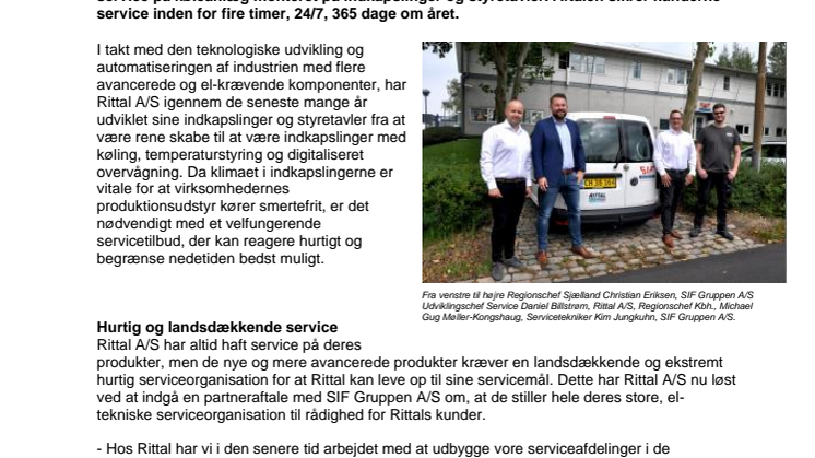 Rittal og SIF Gruppen i partnerskab om service