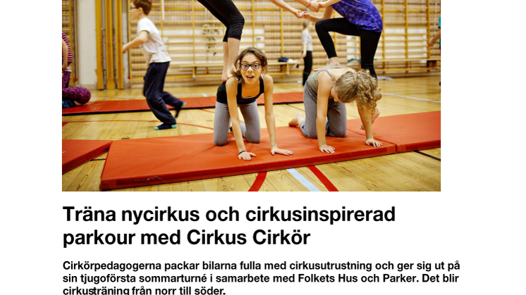 Träna nycirkus och cirkusinspirerad parkour med Cirkus Cirkör