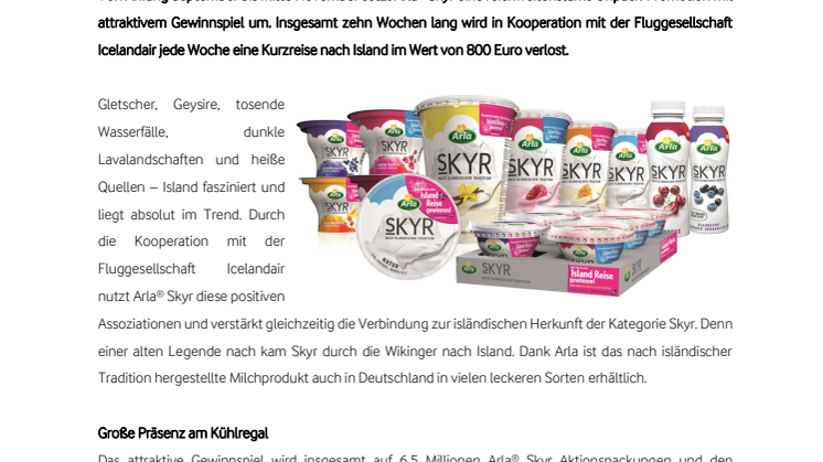 Mit Arla® Skyr und Icelandair nach Island