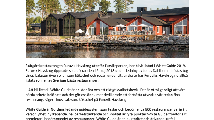 Furuvik Havskrog har blivit listad av White Guide