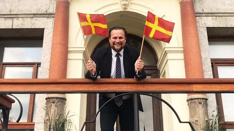 Skånska flaggan i topp! 
