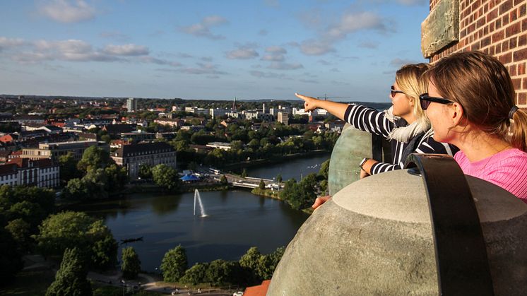Blick vom Rathausturm über die Kieler Innenstadt