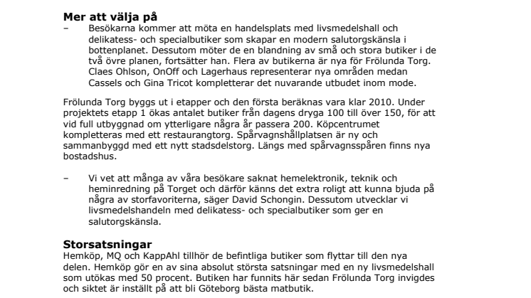 Shoppingfavoriter till Frölunda Torg
