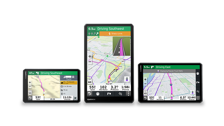 Garmin afslører ny serie af store dēzl™ lastbilnavigatorer
