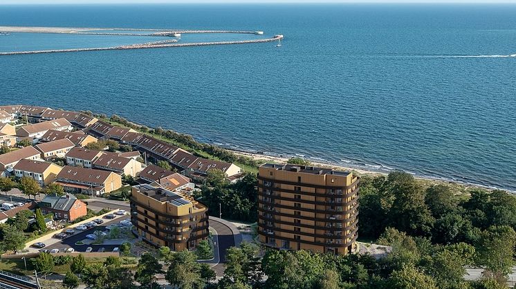 LINK Arkitektur står bakom utformningen av Ystads nya strandhus. Bild: HSB/Studio Superb